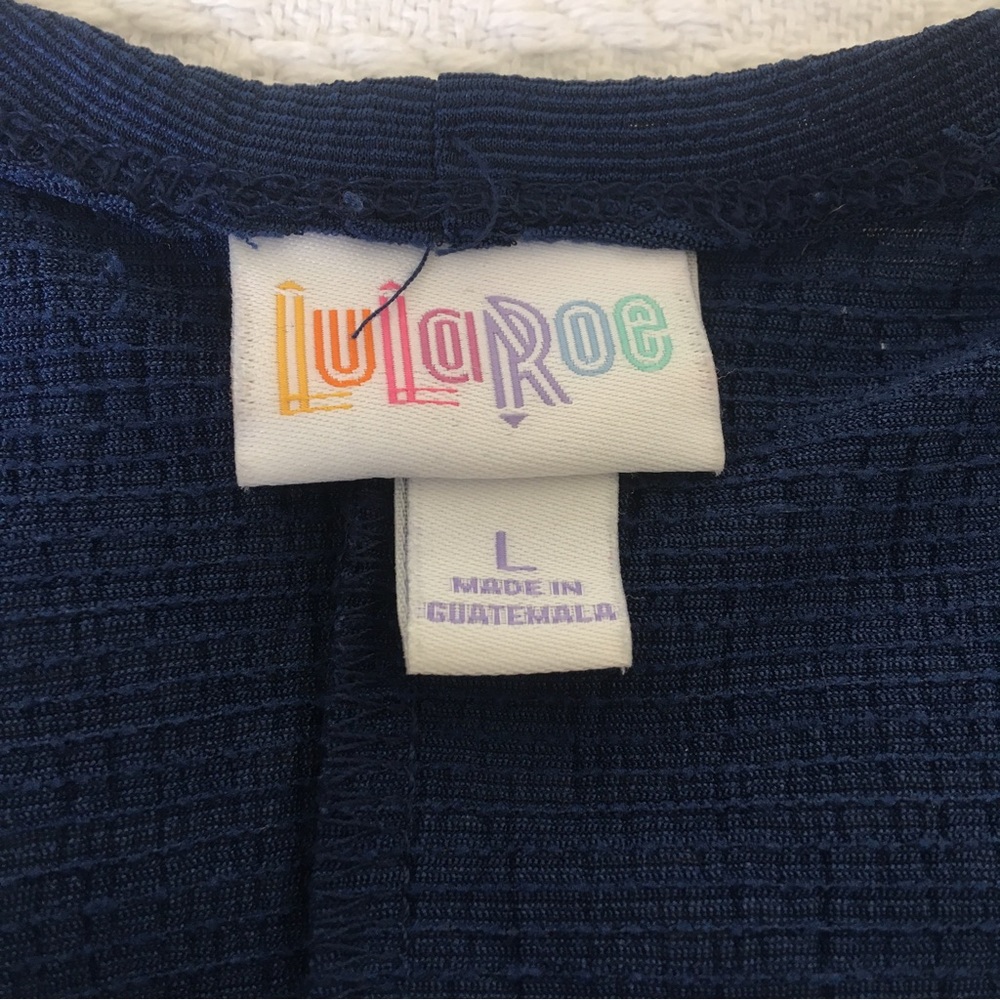LuLaRoe Long Open Navy Blue Cardigan Shirt - Picture 9 of 11